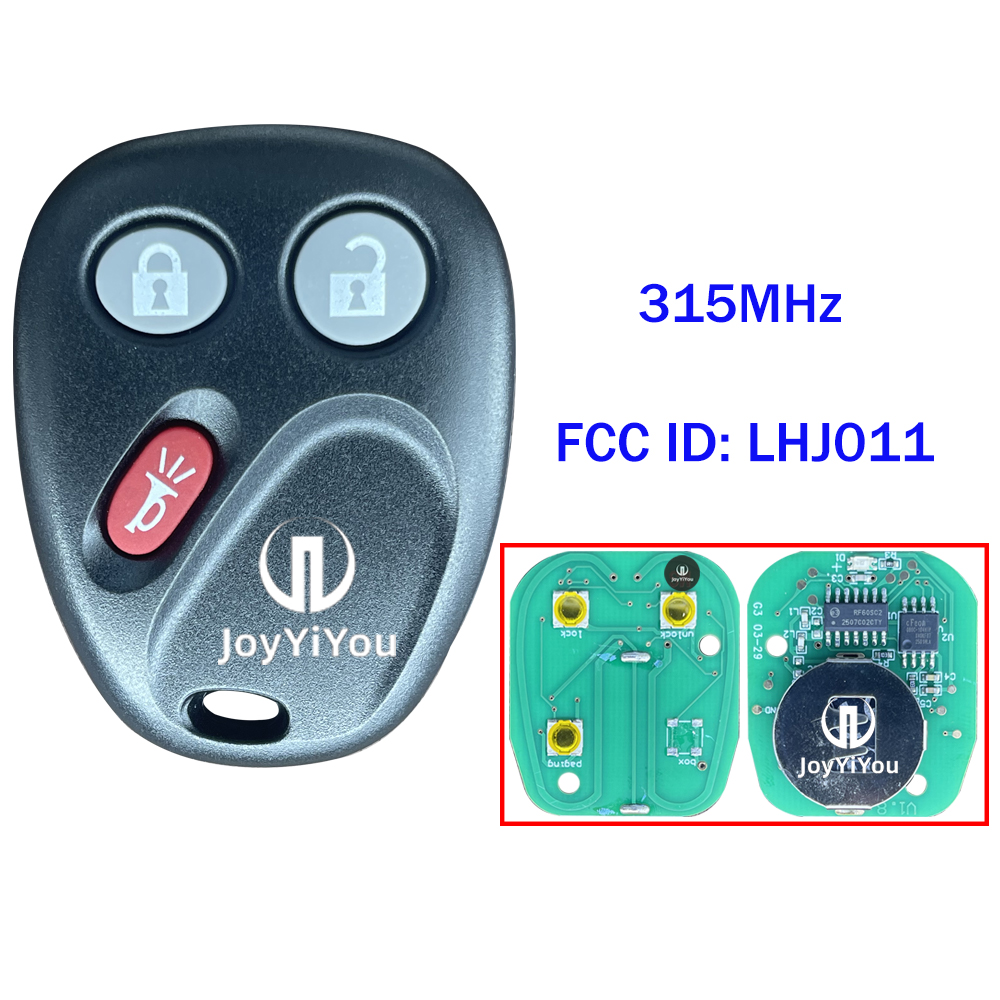 FCC ID:MYT3X6898B Remote Key 315MHz For GMC ( Black)  3Buttons