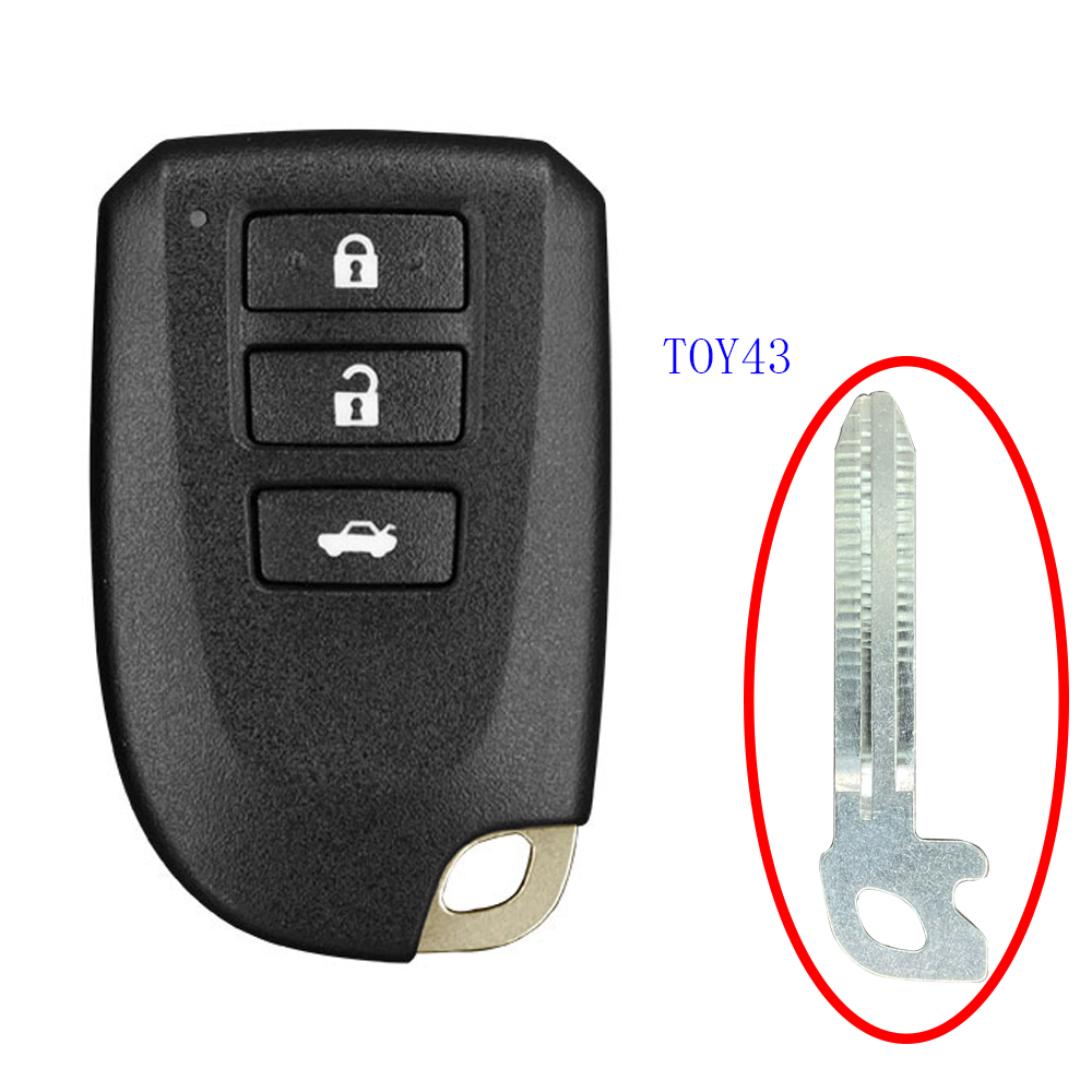 Remote Key Shell 3 Buttons TOY43 Blade For Toyota