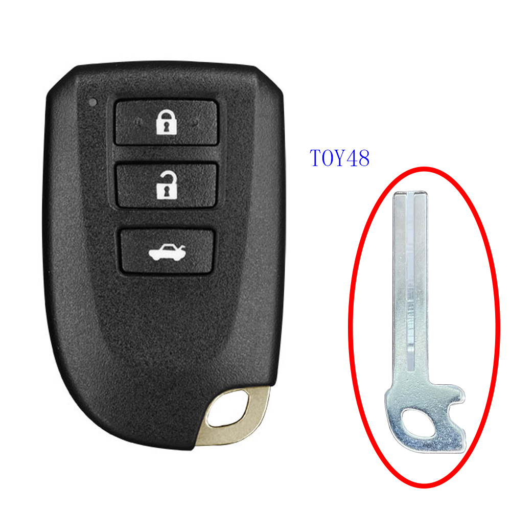 Remote Key Shell 3 Buttons TOY48 Blade For Toyota