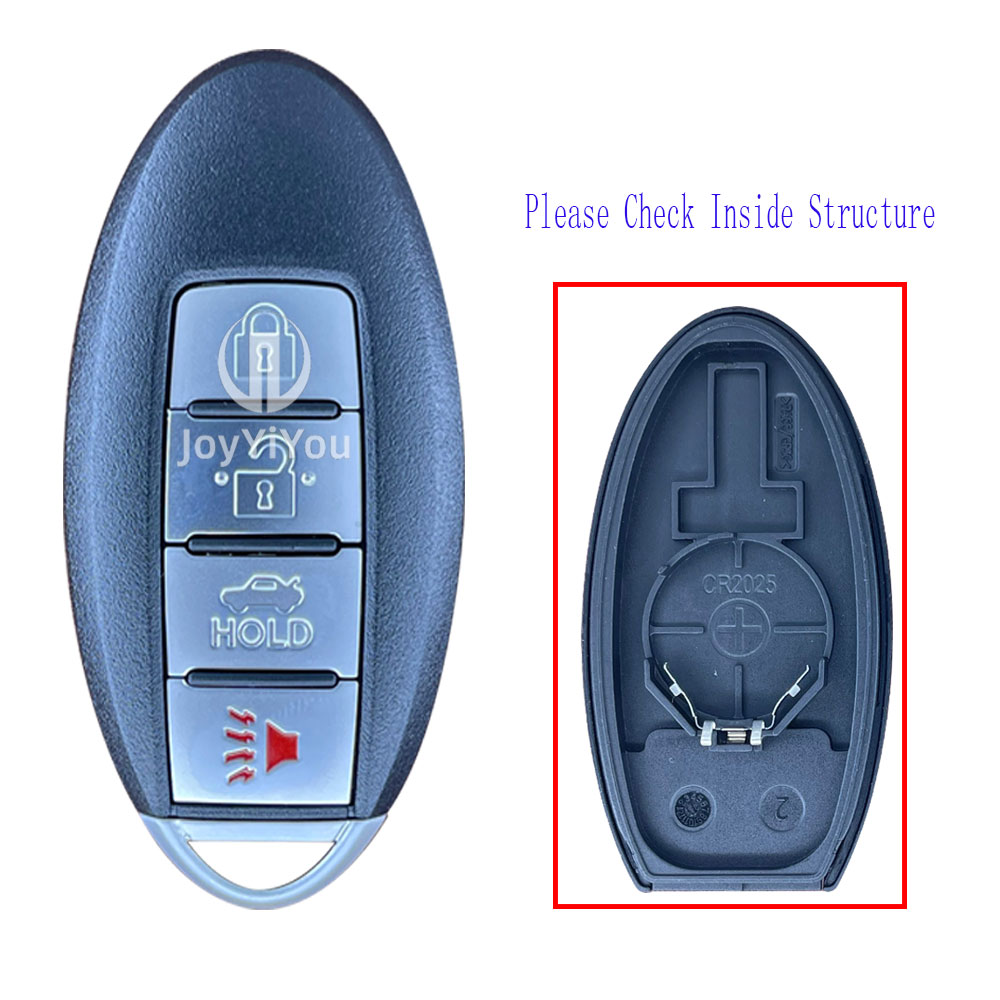 Wirhout Logo 4Button-Trunk Samrt Key Cover For Nissan With Emergency Key（NSN14 Blade）