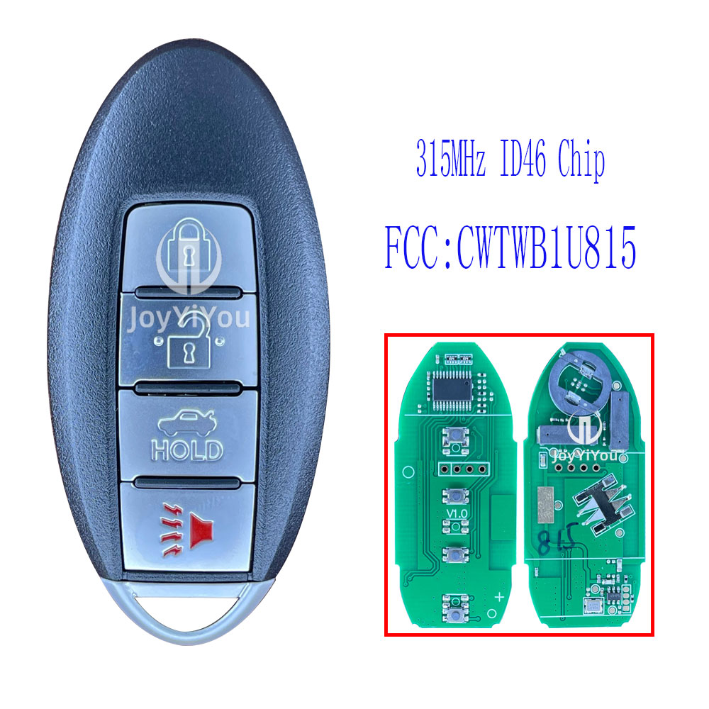 FCC:CWTWB1U815 Smart Key (Without Logo)315MHz PCF7952A-ID46 Chip For Nissan 4Buttons