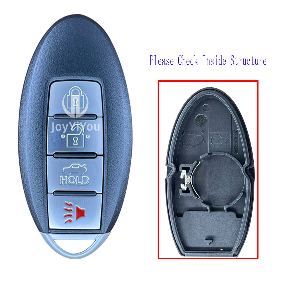 Without Logo 3+1Buttons-Trunk Smart Key Cover For Nissan With Emerhency Key（NSN14 Blade）