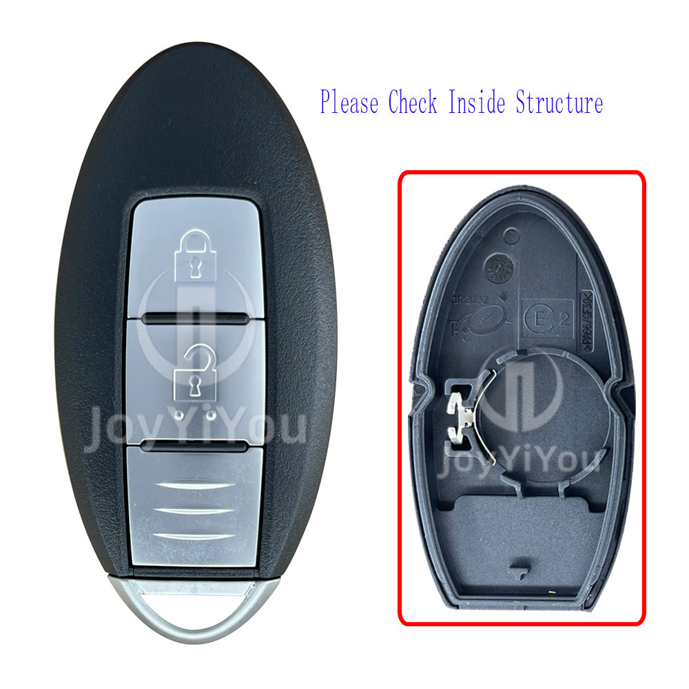 2Button Smart Key Cover For Nissan Battery Position On The Left Side Without Logo