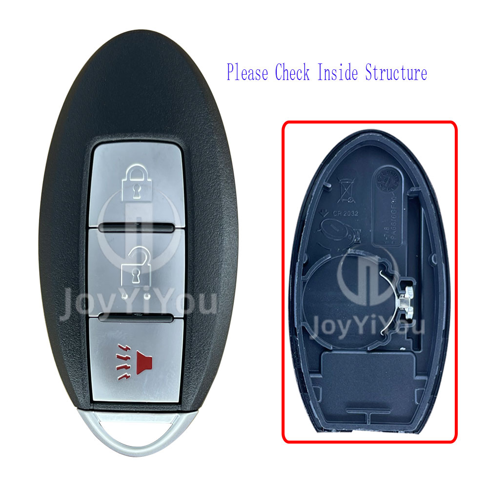 2+1Button Smart Key Cover For Nissan Battery Position On The Right Side Without Logo