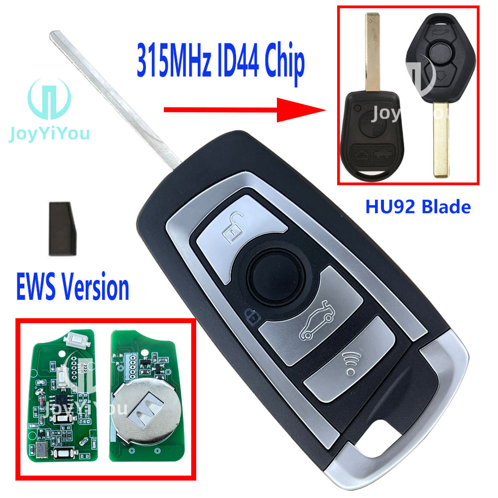 315MHz ID44 Chip Modified Remote Key For BMW EWS Version HU92 Blade