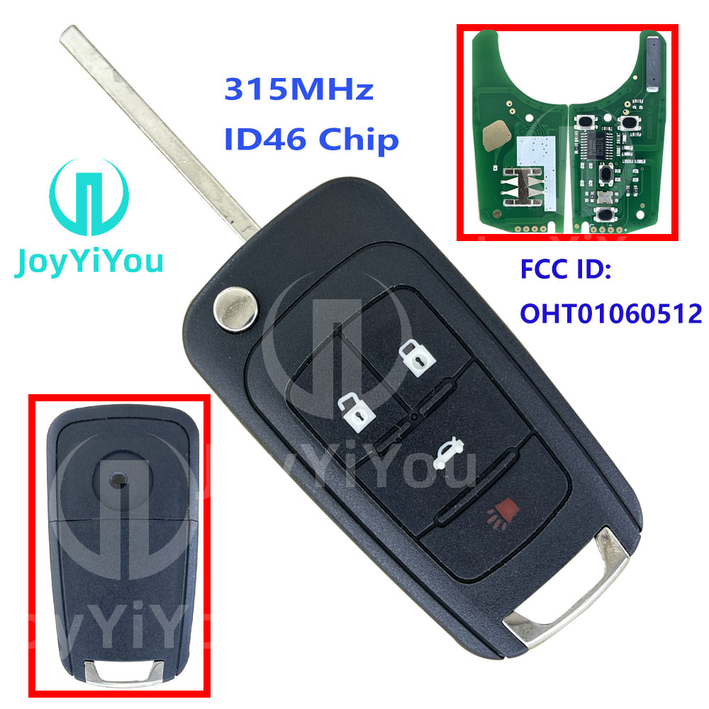 315MHz ID46 Chip 3+1Button-Trunk Flip Remote Key Shell For Buick HU100 Blade