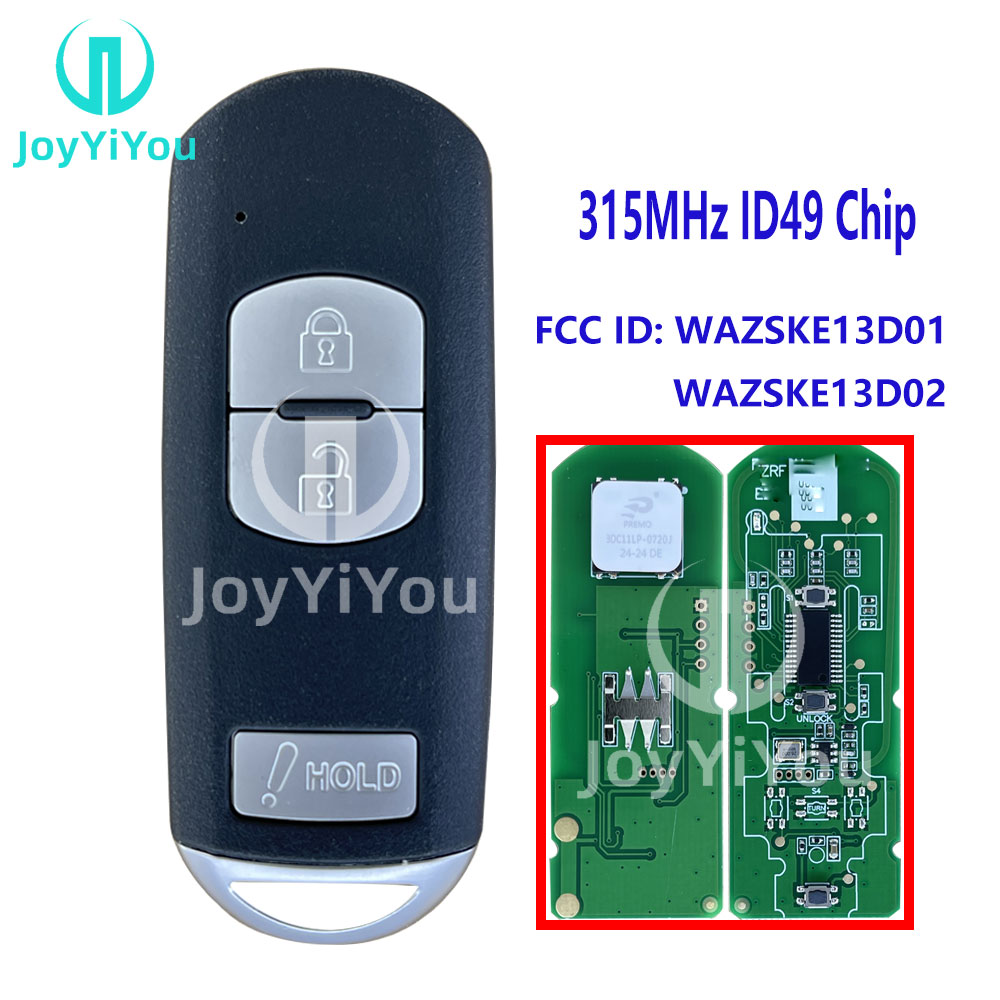 FCC ID: WAZSKE13D01/WAZSKE13D02 315MHz ID49 Chip Smart Key For Mazda MAZ24R Blade Without Logo
