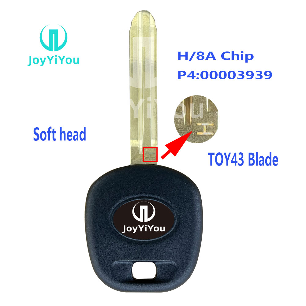 Soft Head H/8A P4:00003939 Transponder Key For Toyota Chip Key TOY43 Blade