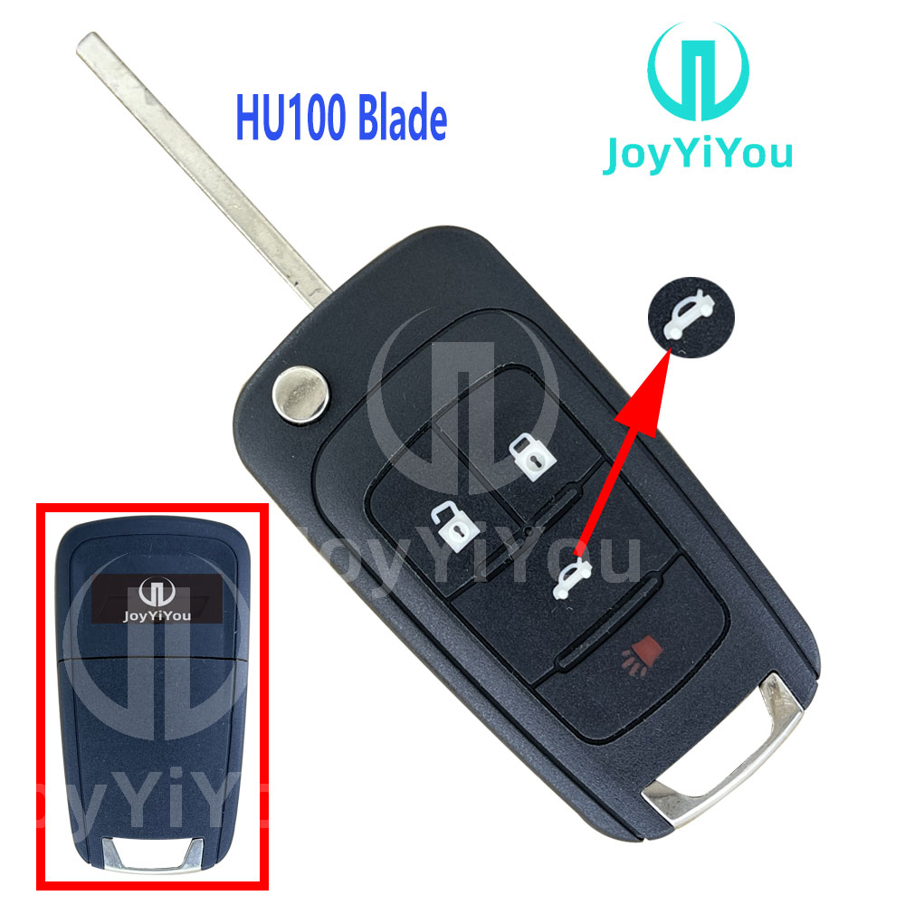3+1Button-Trunk Flip Remote Key Shell For Chevrolet HU100 Blade