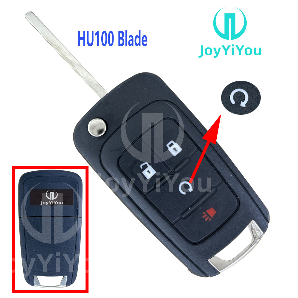 3+1Button-START Flip Remote Key Shell For Chevrolet HU100 Blade