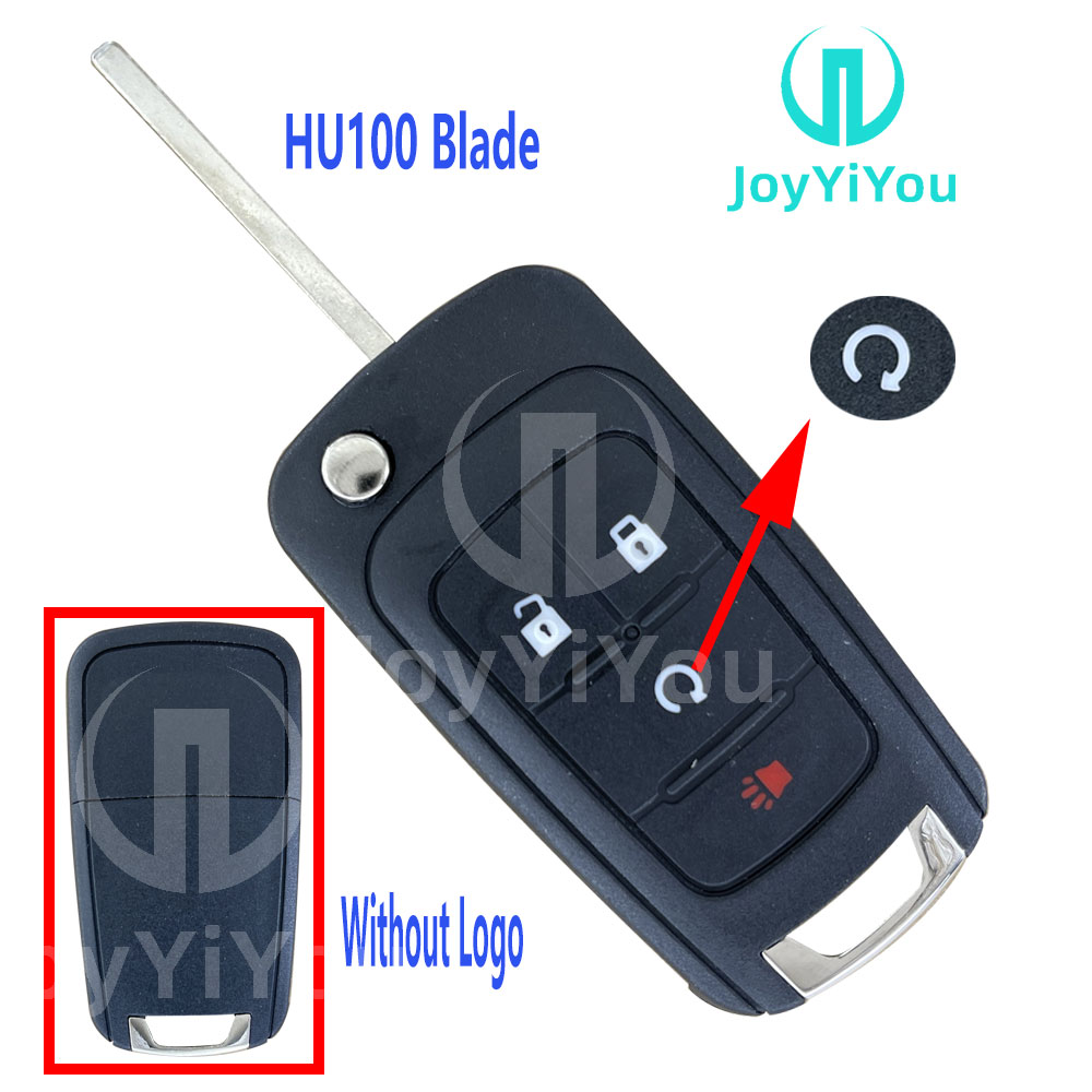 3+1Button-START Flip Remote Key Shell For Chevrolet HU100 Blade Without Logo