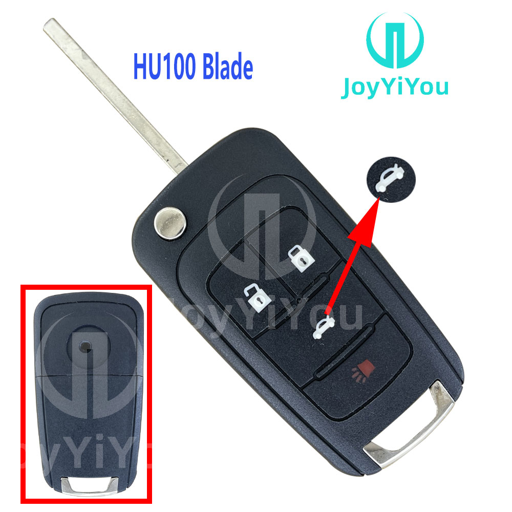 3+1Button-Trunk Flip Remote Key Shell For Buick HU100 Blade