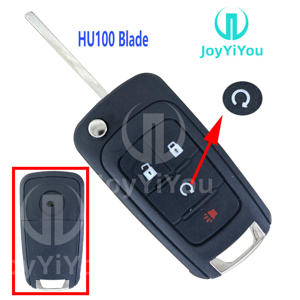 3+1Button-START Flip Remote Key Shell For Buick HU100 Blade