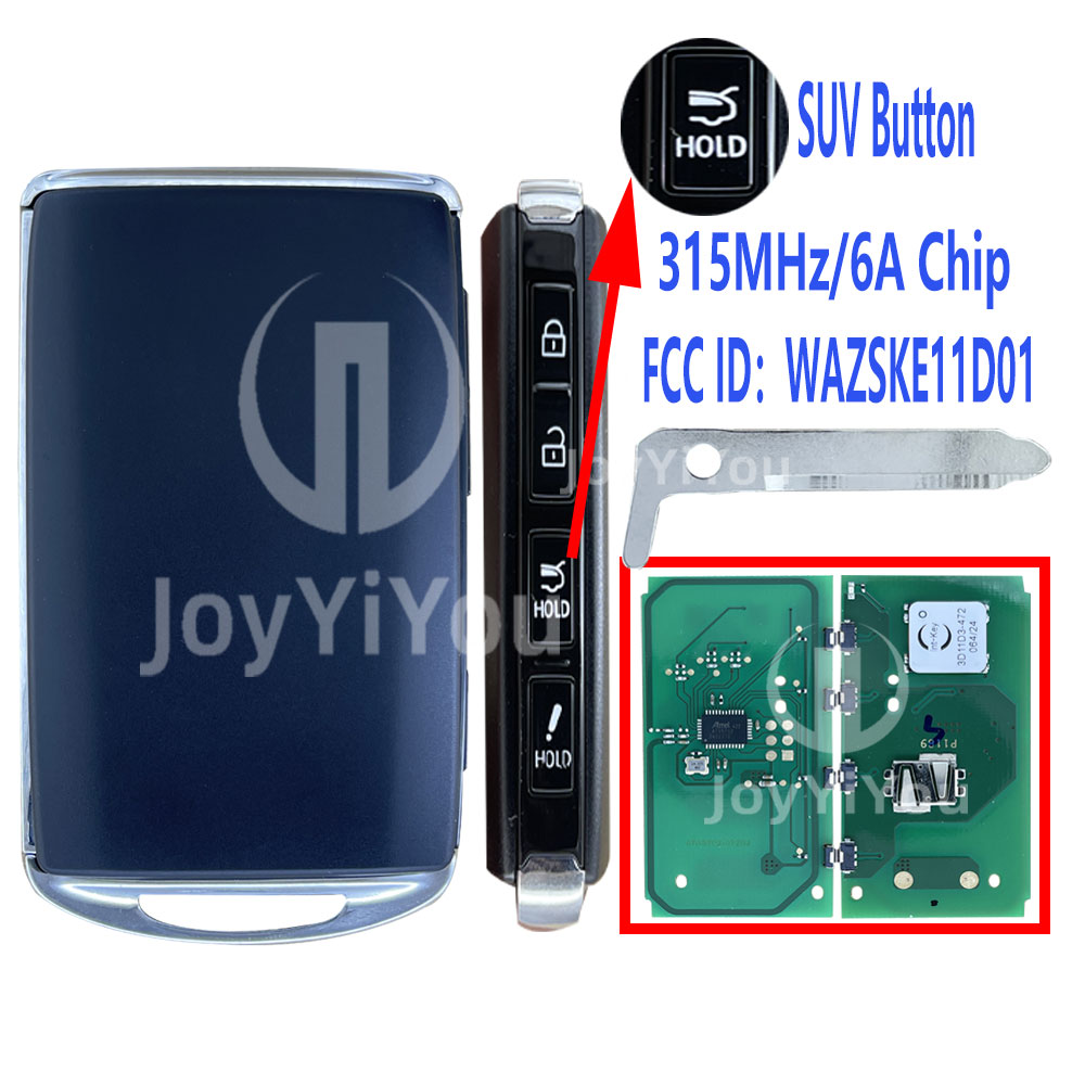 FCC ID：WAZSKE11D01 4Button-SUV 315MHz/6A Chip Smart Key For Mazda （Without Logo）