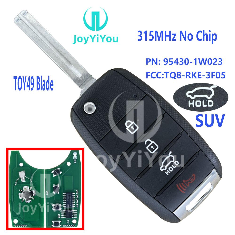 FCC ID:TQ8-RKE-3F05 4Button-SUV 315MHz No Chip Flip Remote Key For Kia TOY49 Blade
