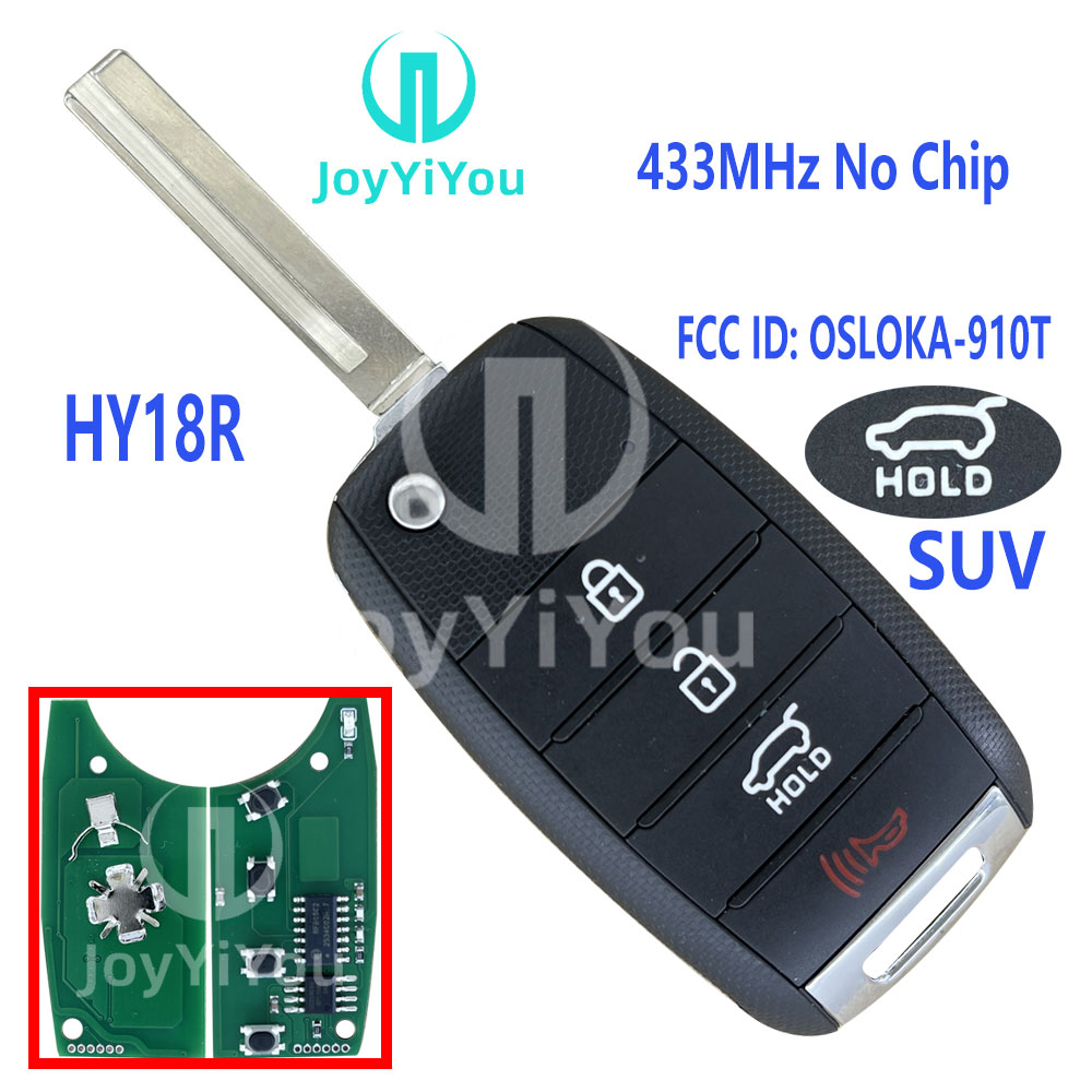 FCC ID: OSLOKA-910T(UM) 433MHz No Chip Flip Remote Key For Kia HY18R Blade
