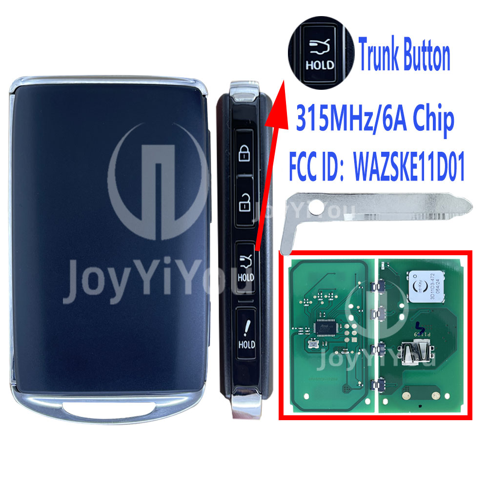 FCC ID：WAZSKE11D01 4Button-Trunk 315MHz/6A Chip Smart Key For Mazda （Without Logo）