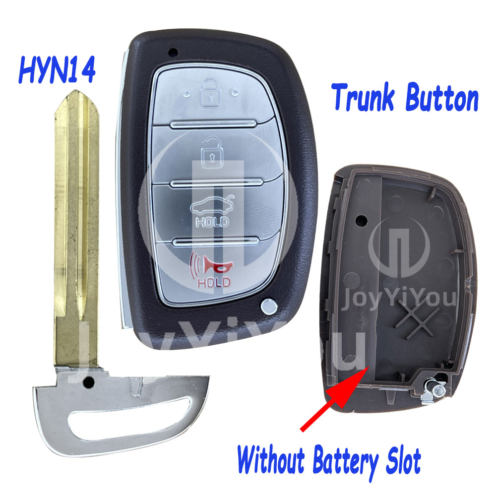 4 Button-Trunk Smart Key Cover With Emergency Key（HYN14）For Hyundai Without Batttery Slot
