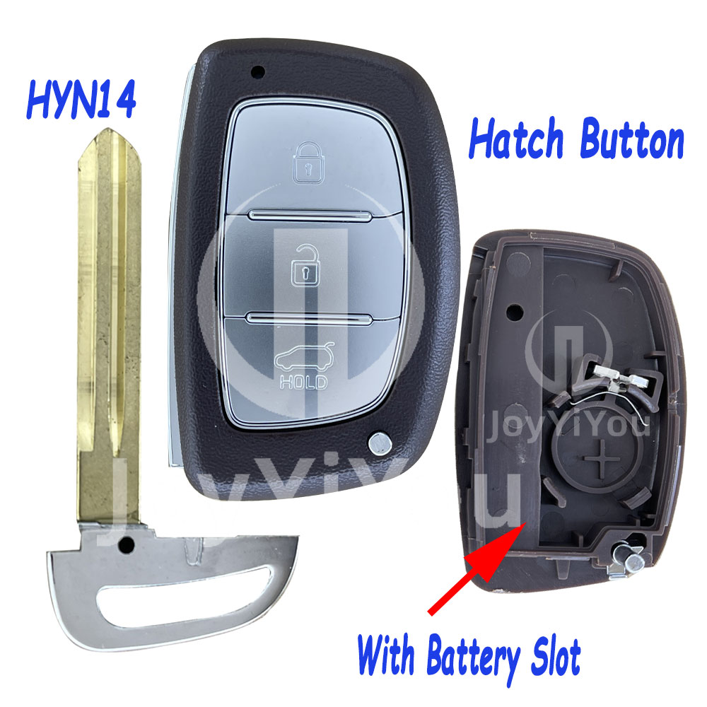 3 Button-Hatch Smart Key Cover With Emergency Key（HYN14）For Hyundai With Batttery Slot