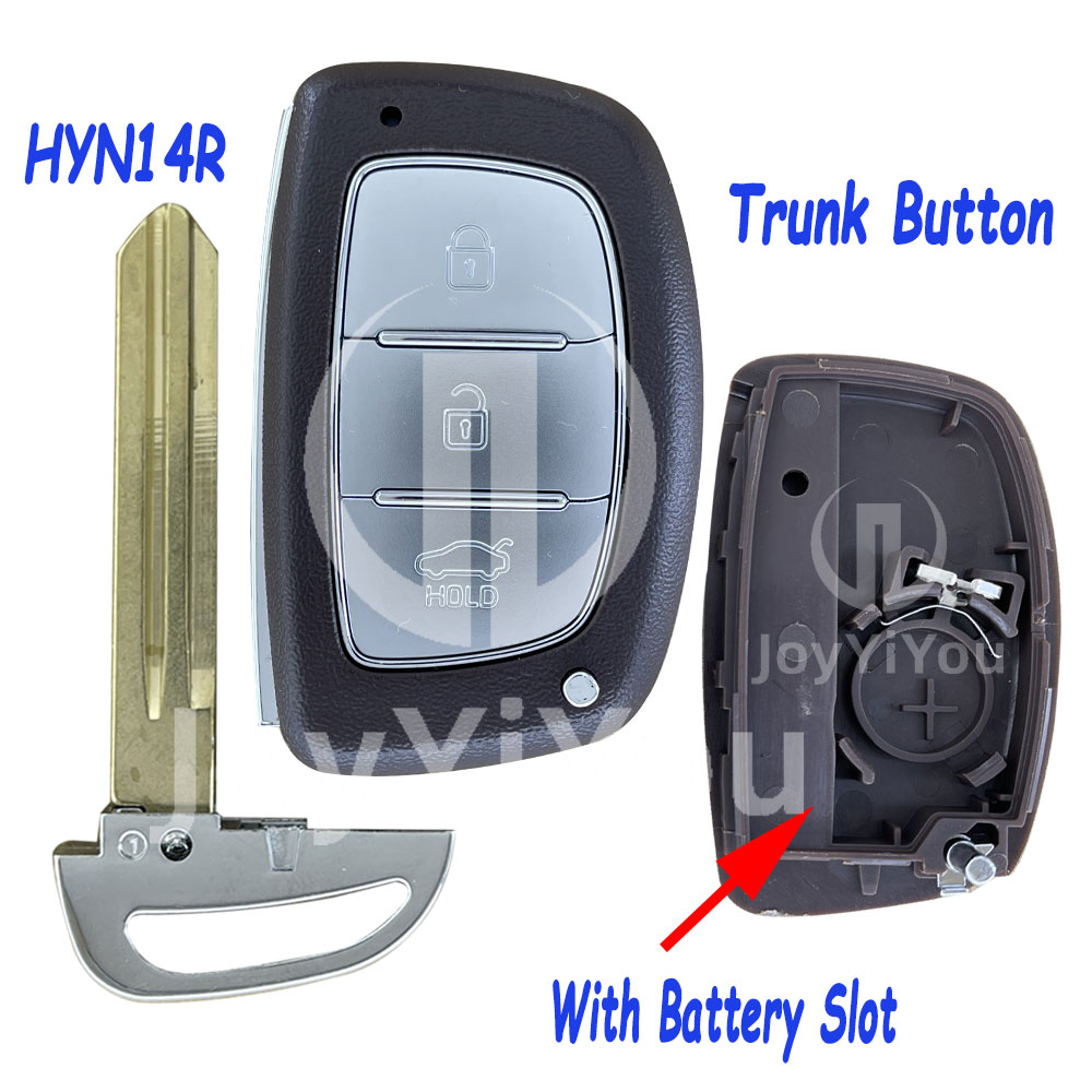 3Button-Trunk Smart Key Cover With Emergency Key（HYN14R）For Hyundai With Batttery Slot