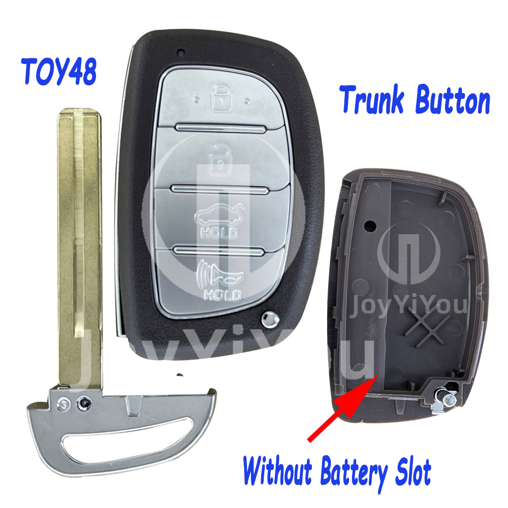 3+1Button-Trunk Smart Key Cover With Emergency Key（TOY48）For Hyundai Without Batttery Slot