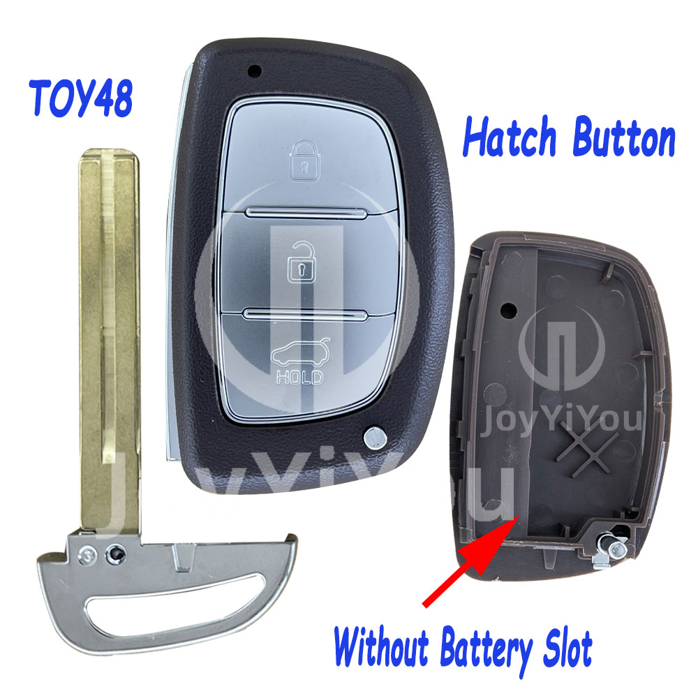 3 Button-Hatch Smart Key Cover With Emergency Key（TOY48）For Hyundai Without Batttery Slot
