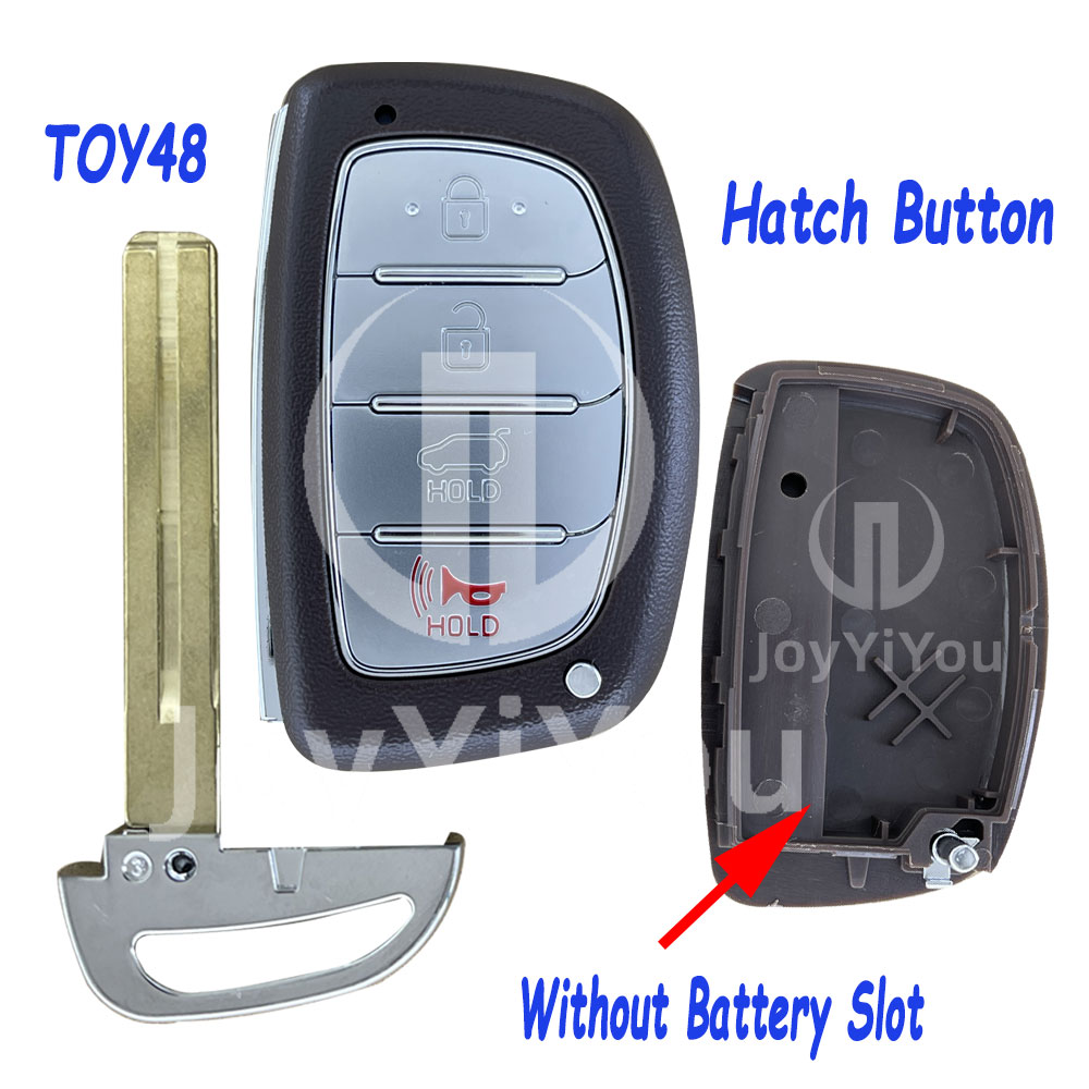 3+1Button-Hatch Smart Key Cover With Emergency Key（TOY48）For Hyundai Without Batttery Slot