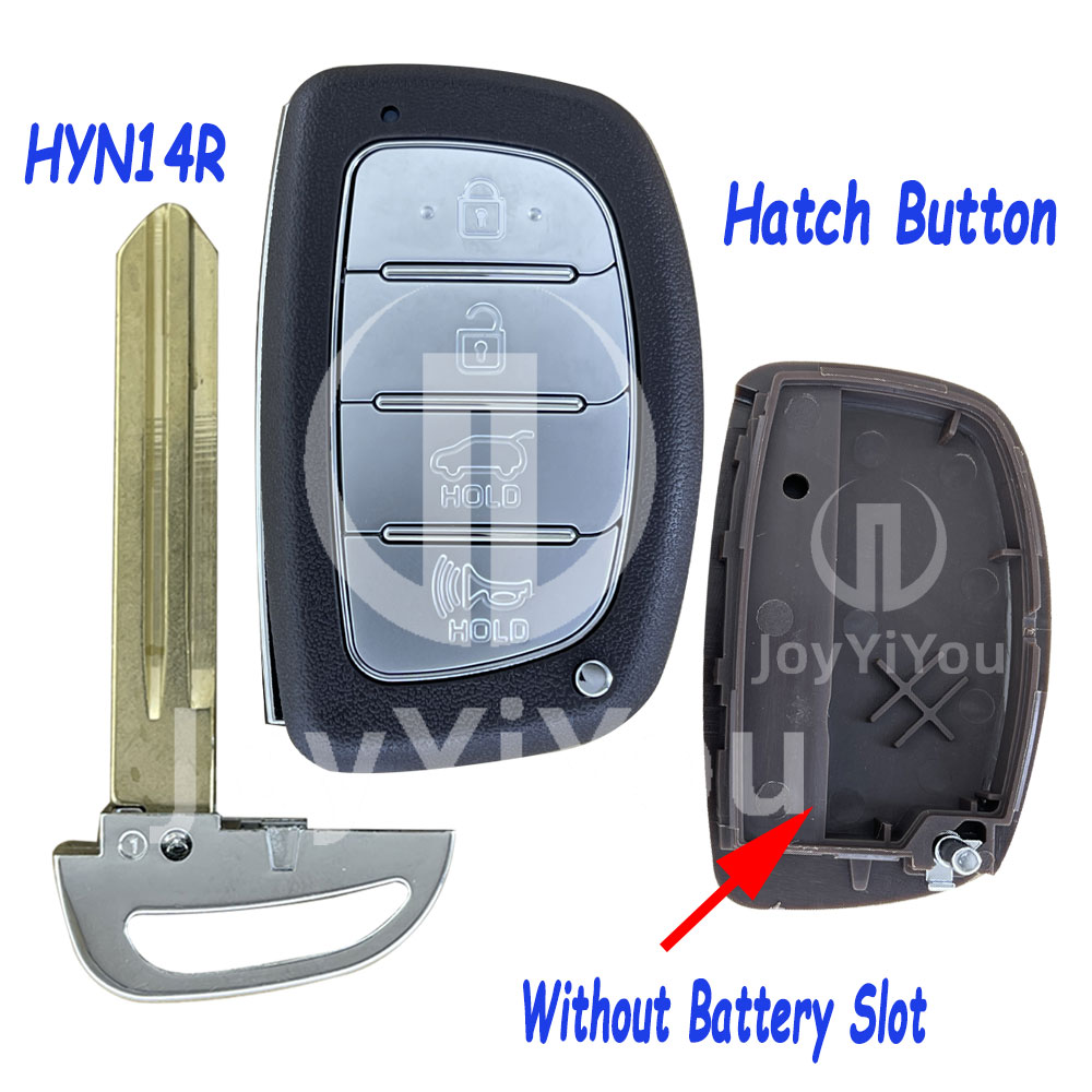 4 Button-Hatch Smart Key Cover With Emergency Key（HYN14R）For Hyundai Without Batttery Slot