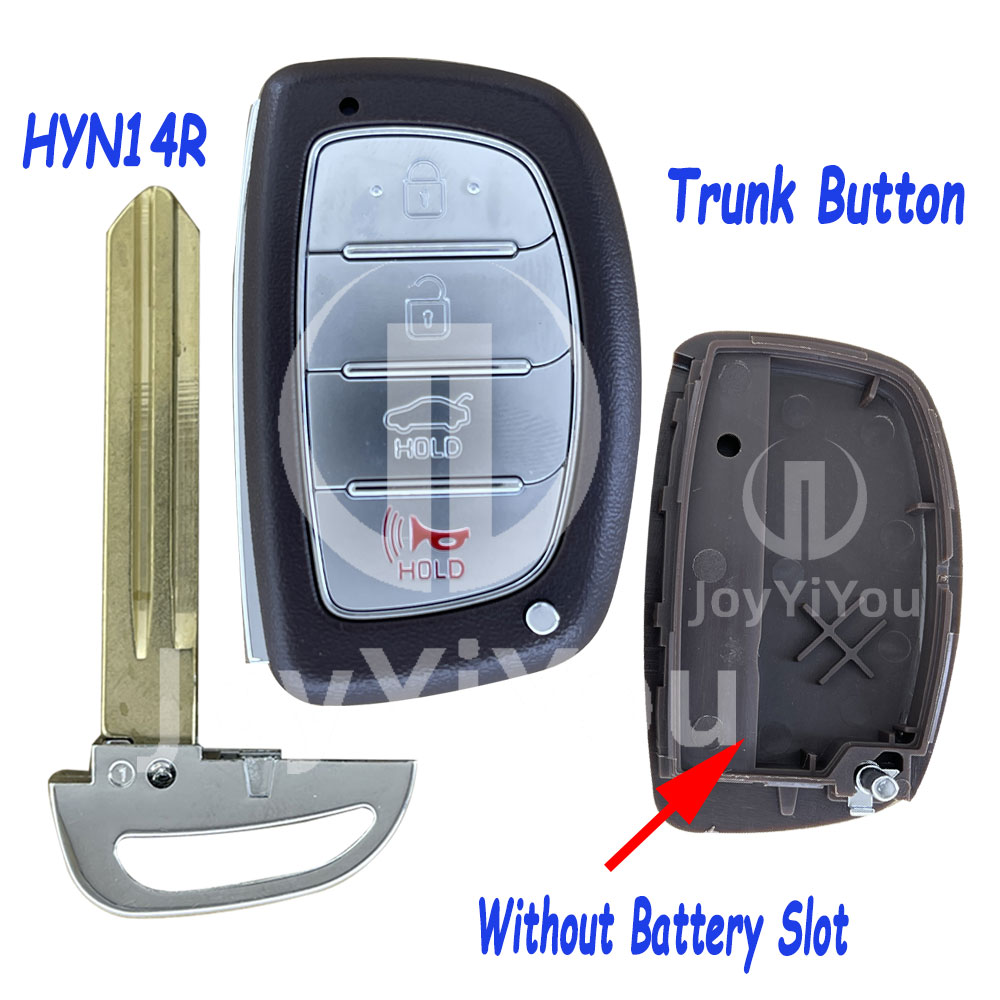4 Button-Trunk Smart Key Cover With Emergency Key（HYN14R）For Hyundai Without Batttery Slot