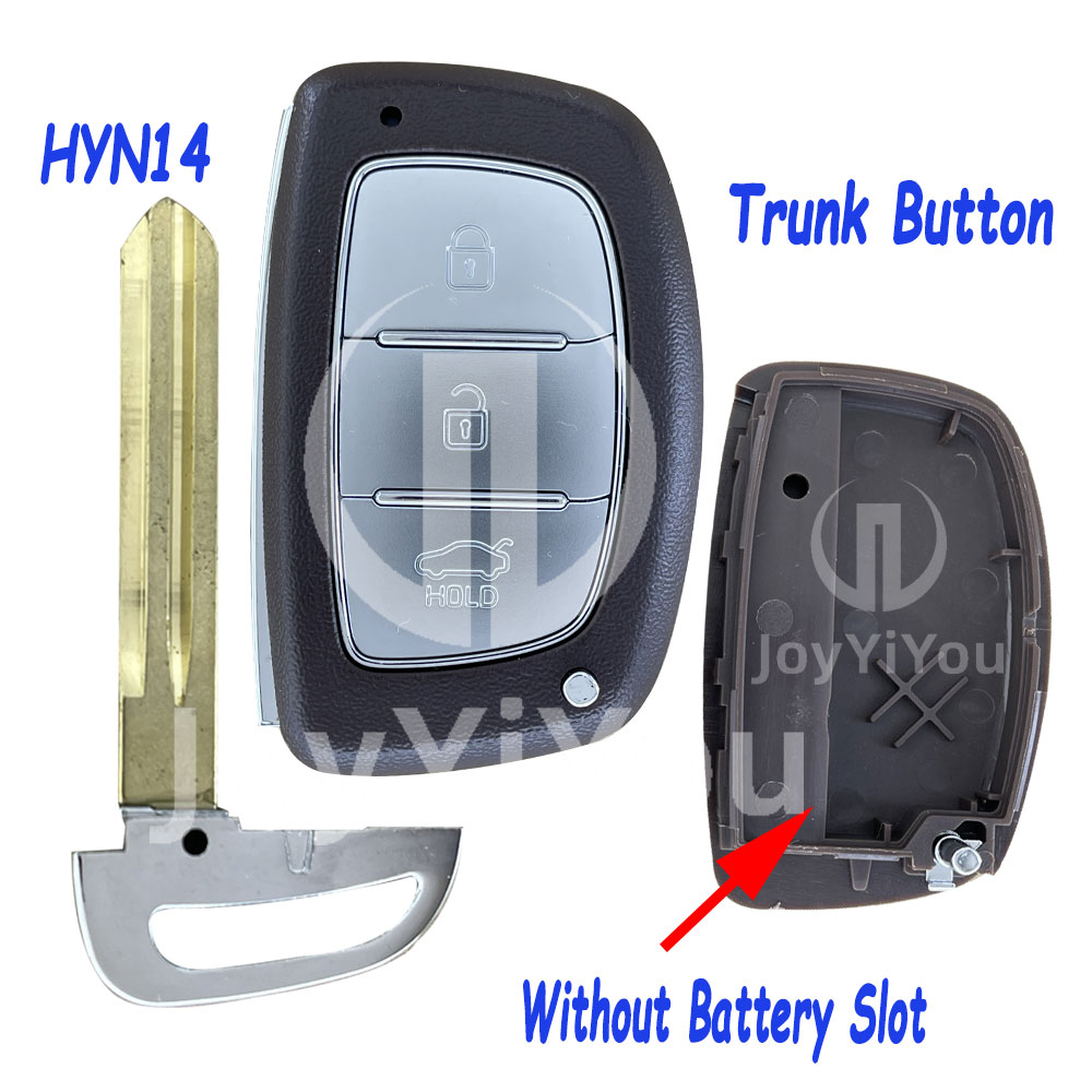 3Button-Trunk Smart Key Cover With Emergency Key（HYN14）For Hyundai Without Batttery Slot