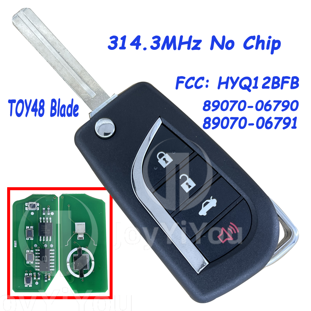 PN: 89070-06790/89070-06791/FCC: HYQ12BFB/HYQ12BGF/314.3MHz/No Chip/AFTERMARKET For 2018-2025 Toyota Camry/Corolla/4B Remote Flip Key