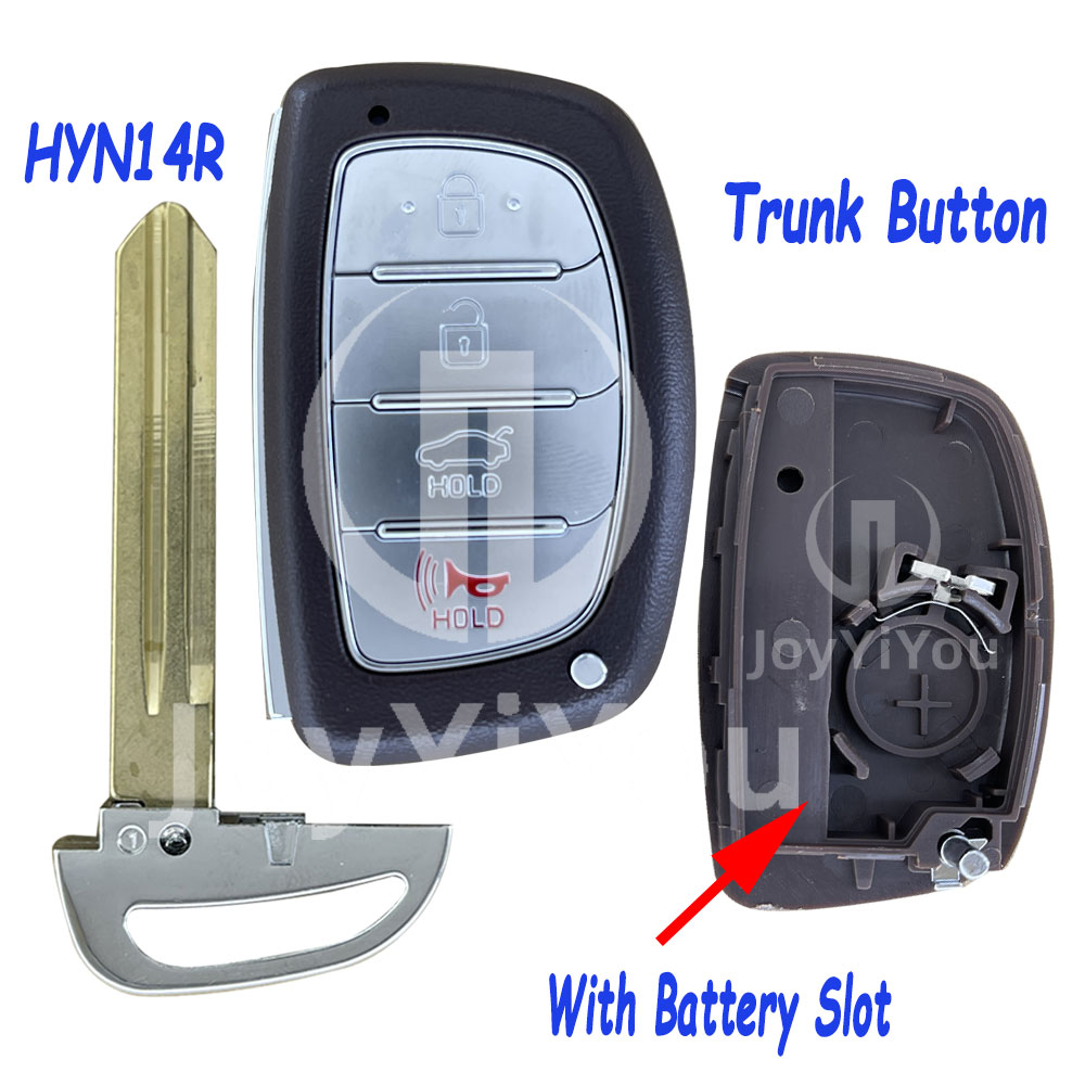 4 Button-Trunk Smart Key Cover With Emergency Key（HYN14R）For Hyundai With Batttery Slot