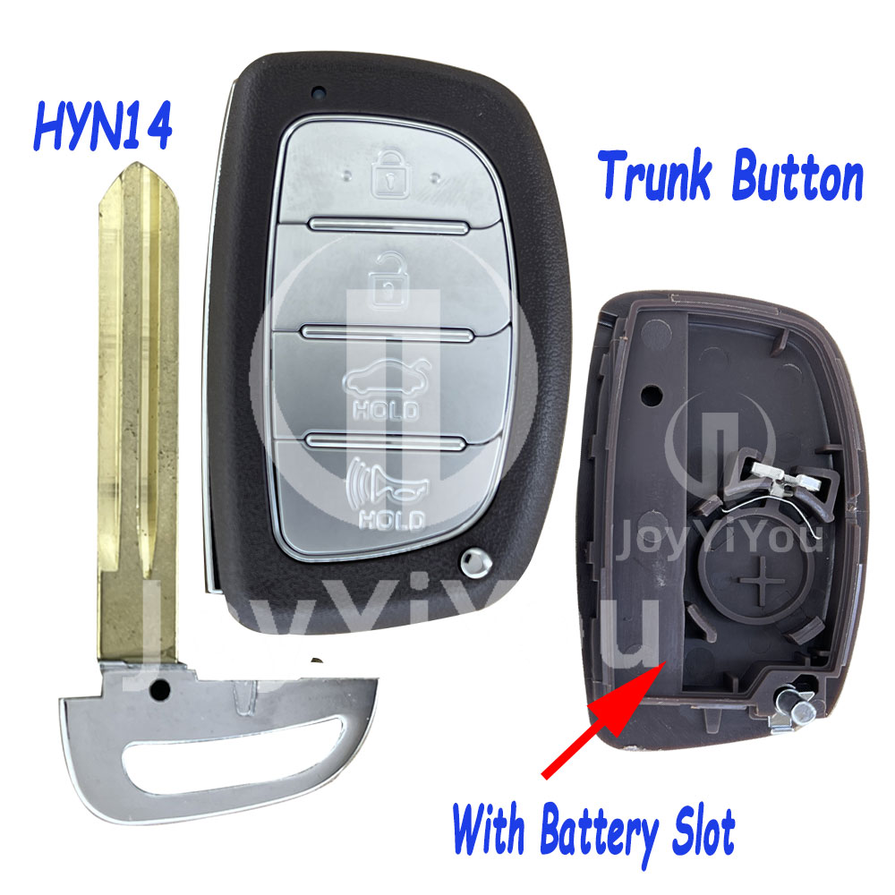 3+1Button-Trunk Smart Key Cover With Emergency Key（HYN14）For Hyundai With Batttery Slot