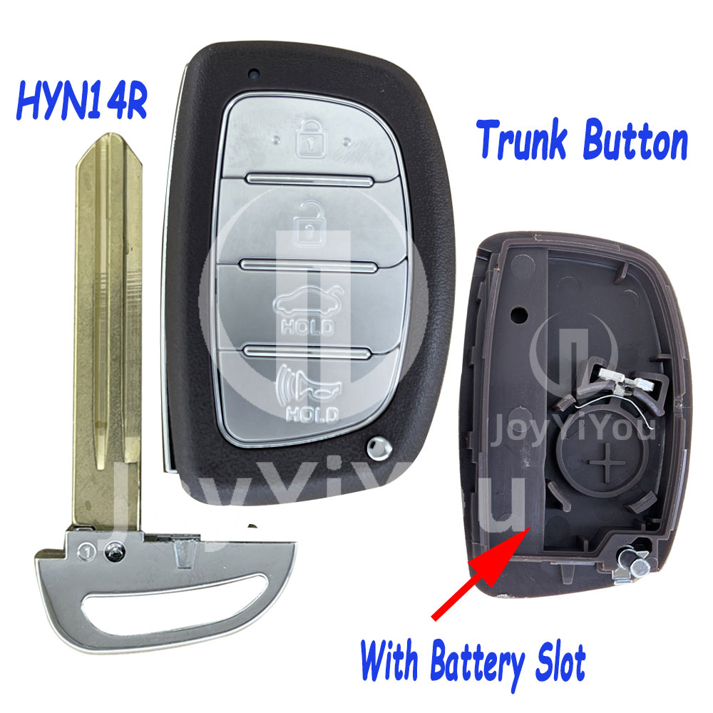 3+1Button-Trunk Smart Key Cover With Emergency Key（HYN14R）For Hyundai With Batttery Slot