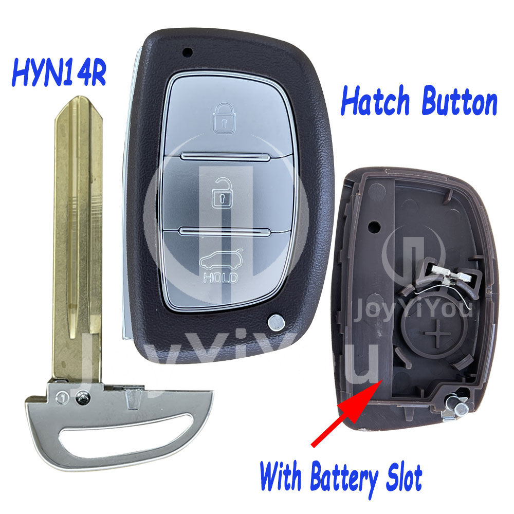3 Button-Hatch Smart Key Cover With Emergency Key（HYN14R）For Hyundai With Batttery Slot