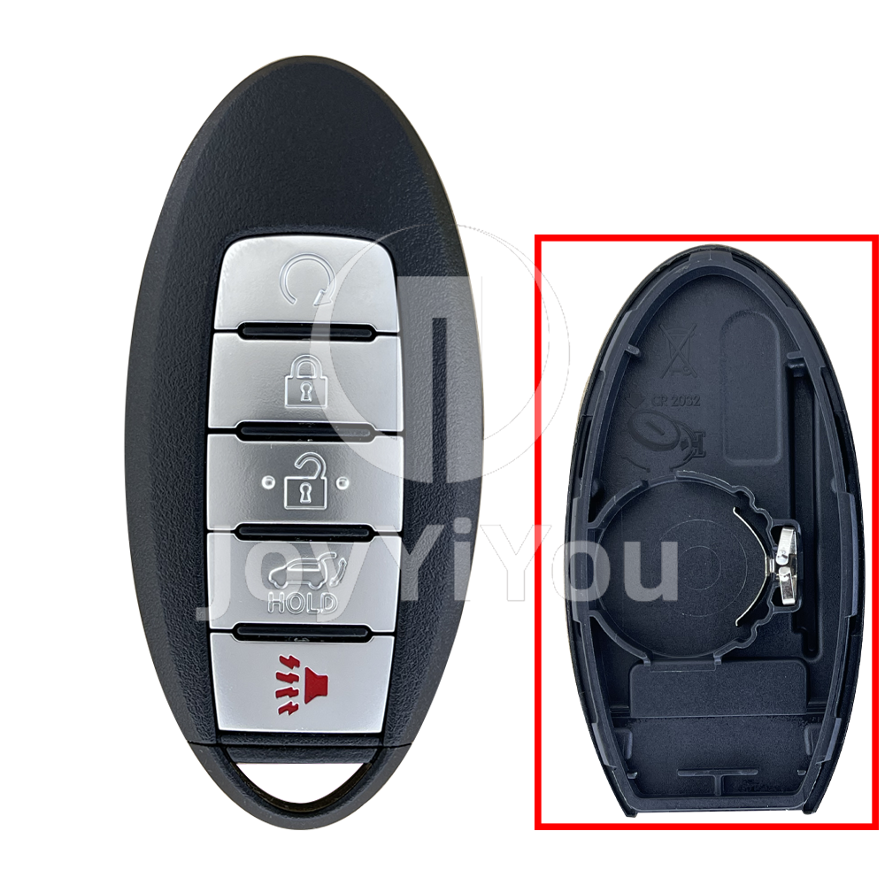 5Button-Hatch Smart Card Cover For NIS Remote Key Shell （Black）