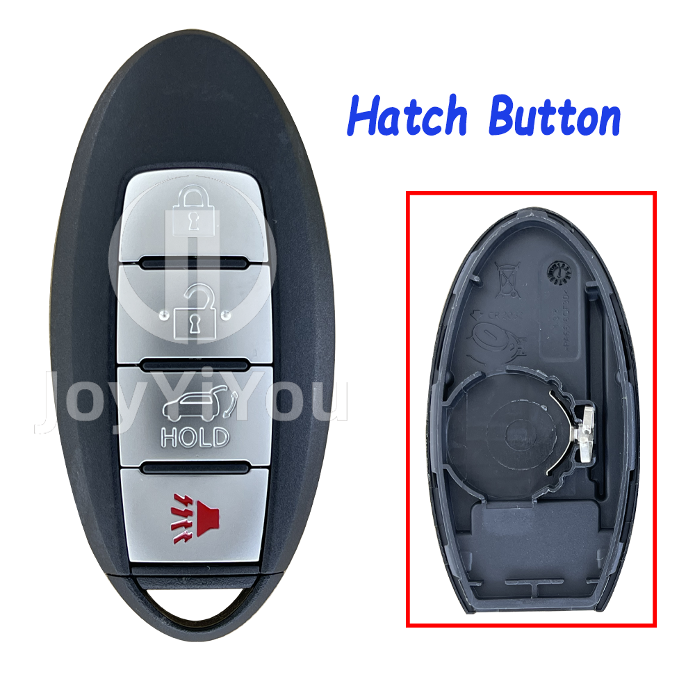 4Button-Hatch Smart Card Cover For NIS Remote Key Shell （Black）