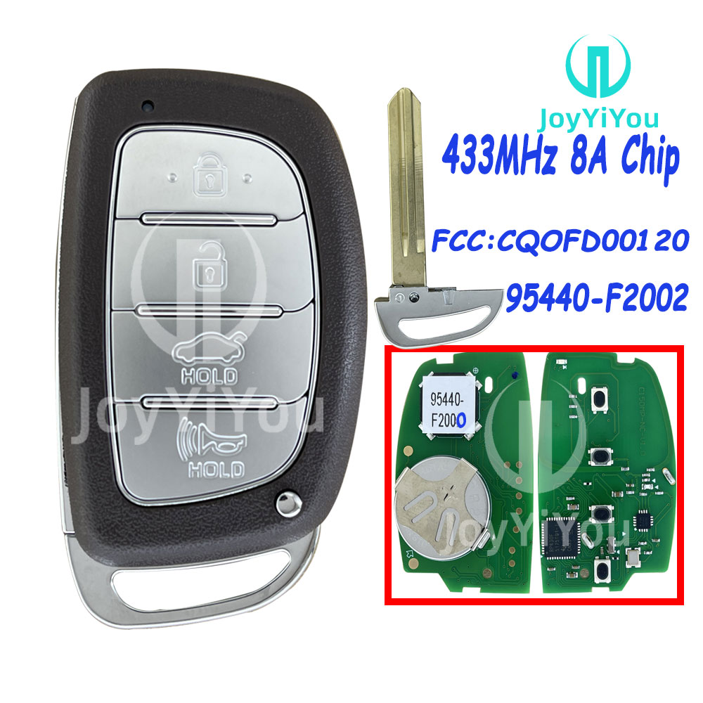 PN: 95440-F2002 / FCC ID:CQOFD00120 433MHz 8A Chip For 2019-2020 Hyundai Elantra / Smart Key HYN14R Without Logo