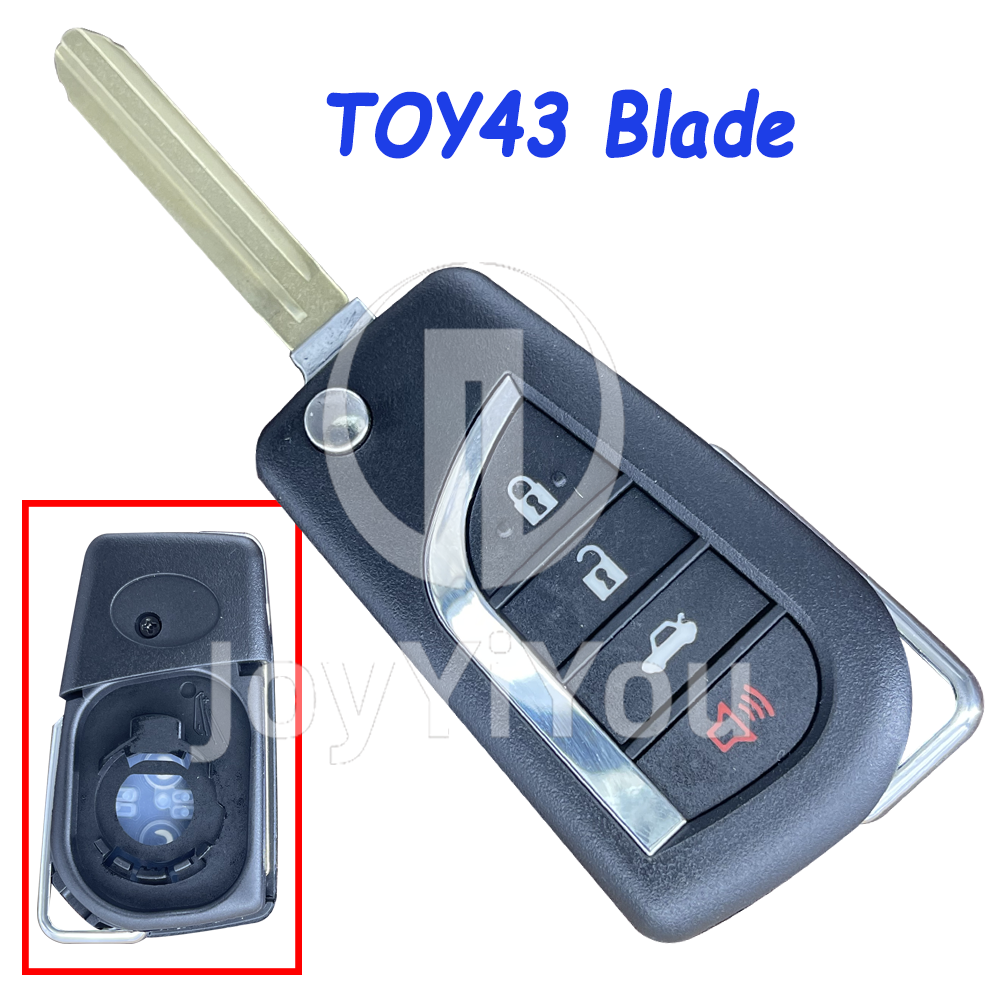 Replacement 3+1Buttons Flip Remote Shell for TOY （TOY43）