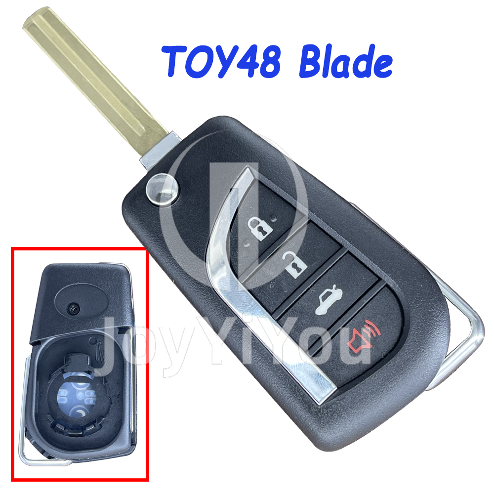 Replacement 3+1Buttons Flip Remote Shell for TOY （TOY48）