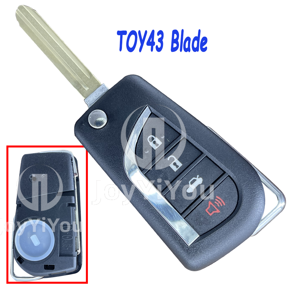 3+1Button Flip Remote Key Shell For TOY （TOY43) Without Logo