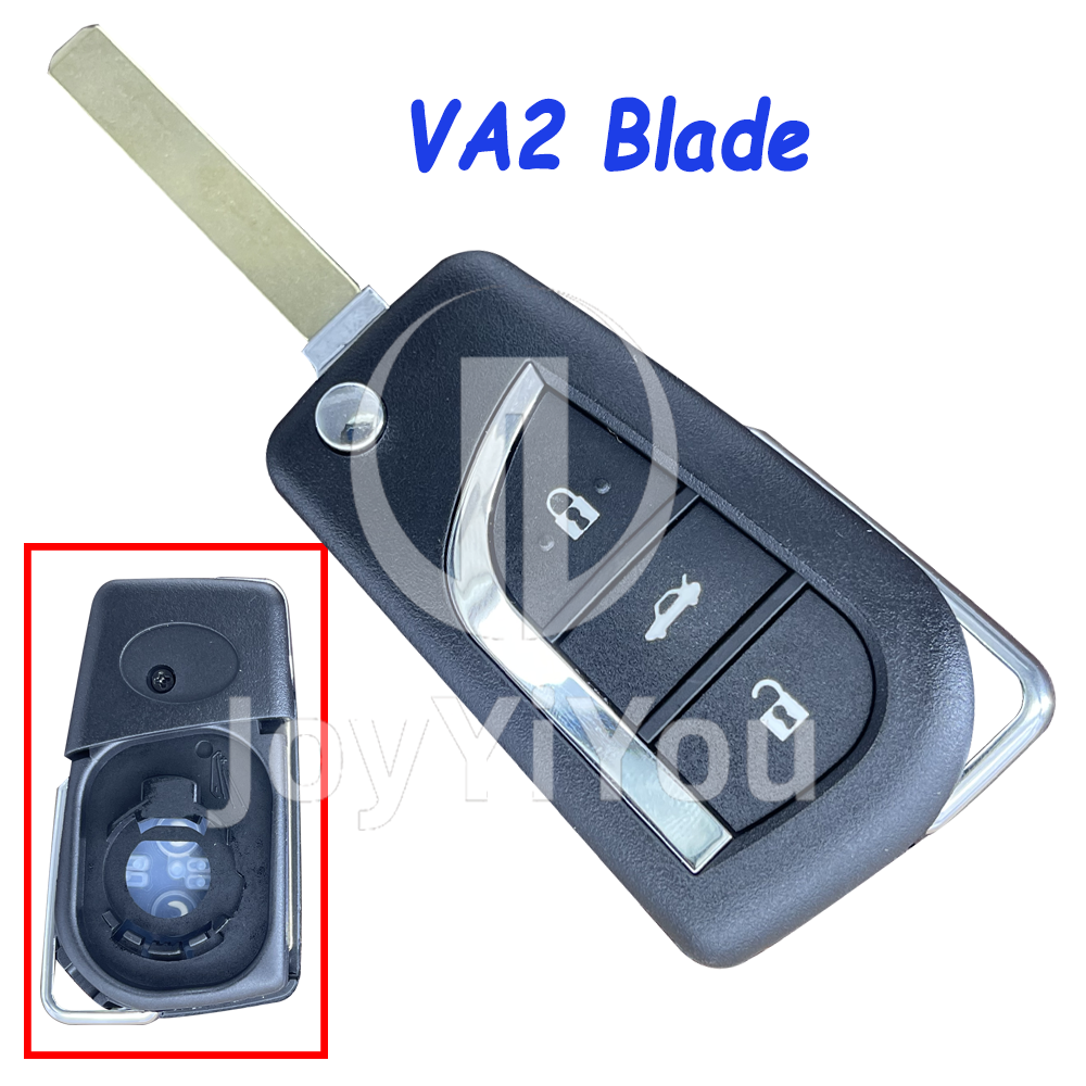Replacement 3Buttons Flip Remote Shell for TOY （VA2）
