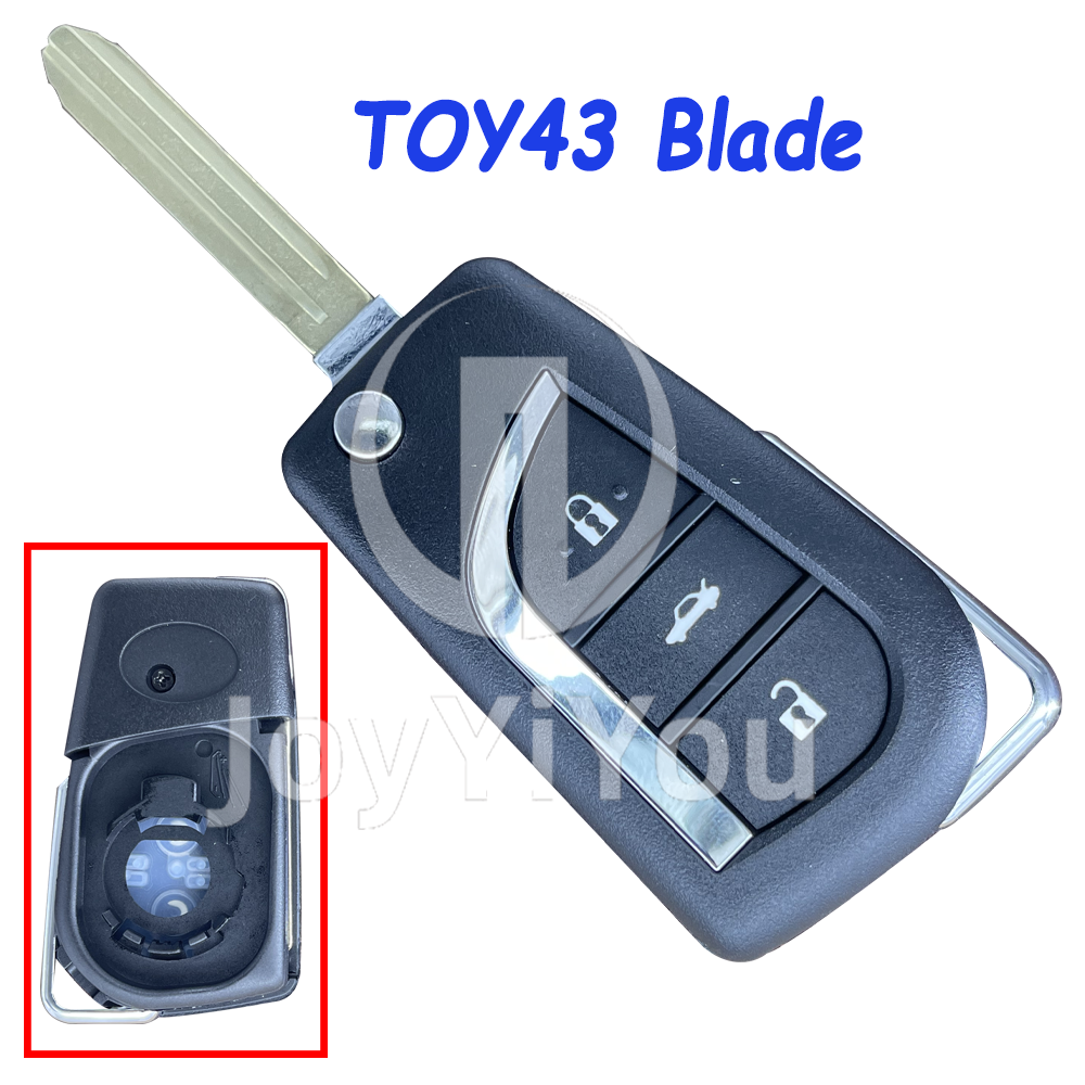 Replacement 3Buttons Flip Remote Shell for TOY （TOY43）