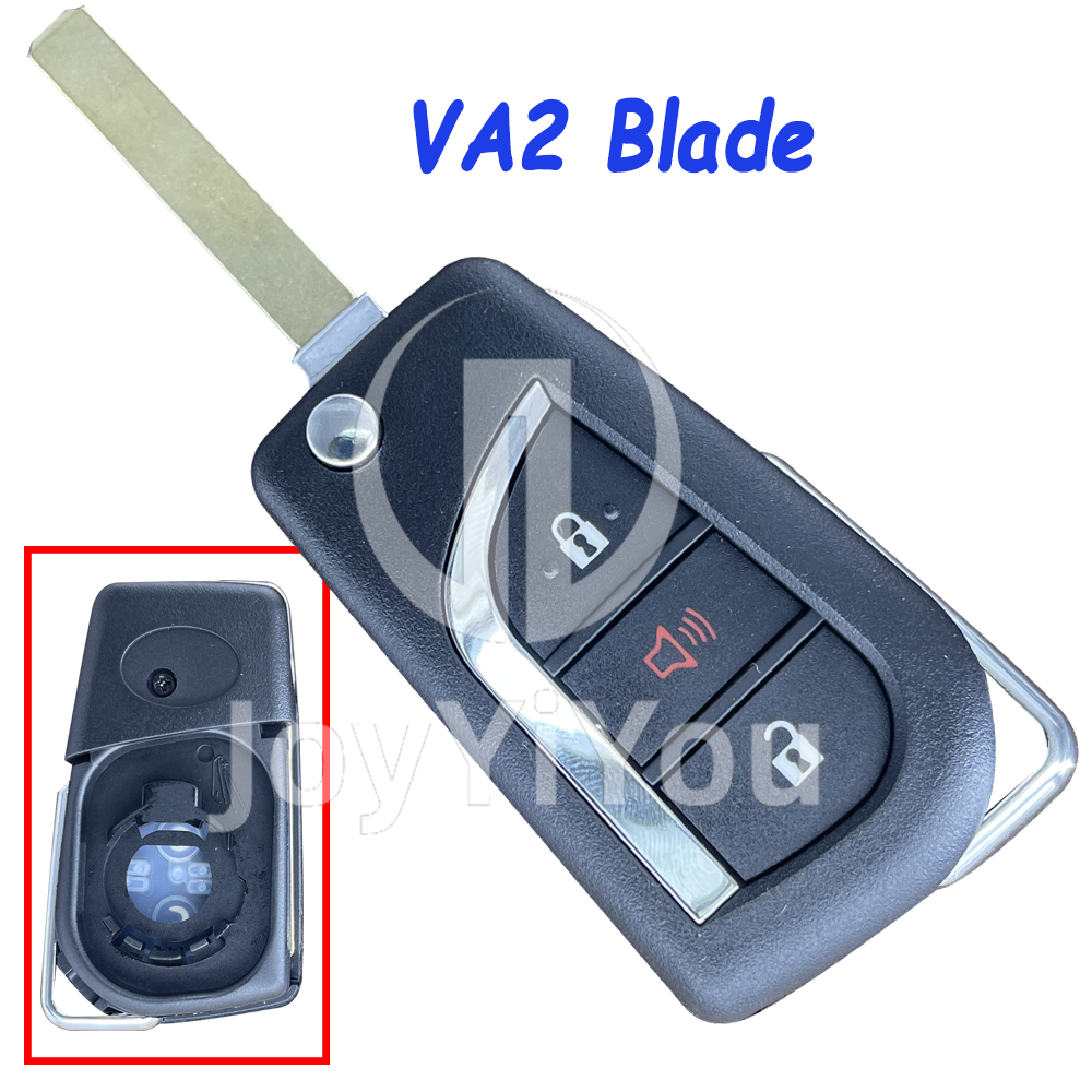 Replacement 2+1 Buttons Flip Remote Shell for TOY （VA2）