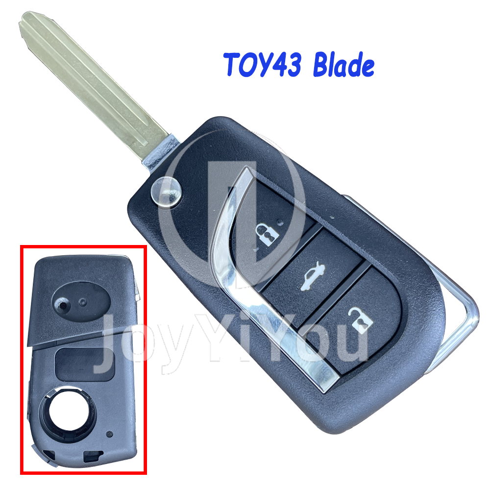 Replacement 3 Button Flip Remote Shell for TOY（TOY43)