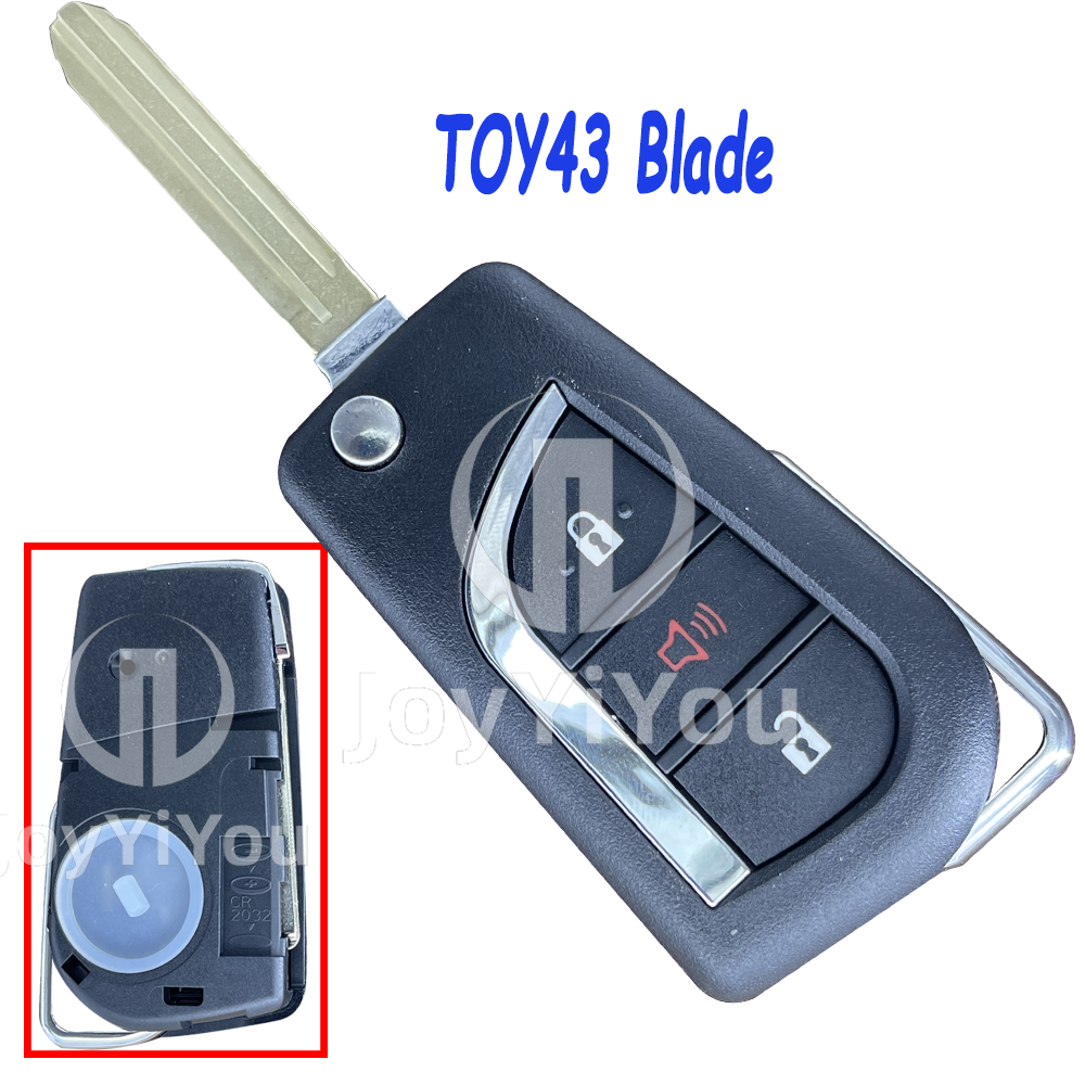 2+1Button Flip Remote Key Shell For TOY （TOY43)