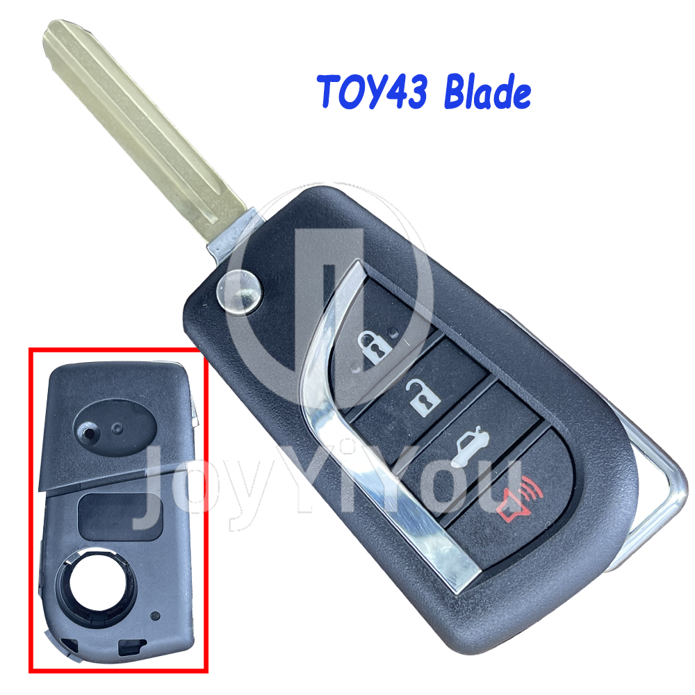Replacement 3+1 Button Flip Remote Shell for TOY（TOY43)