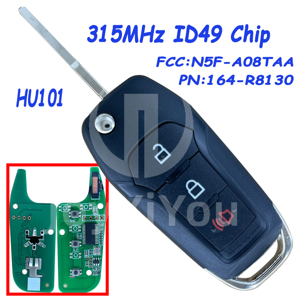 FCC:N5F-A08TAA PN:164-R8130 315MHz ID49 Chip Flip Remote Key For 2015-25 FD (HU101)