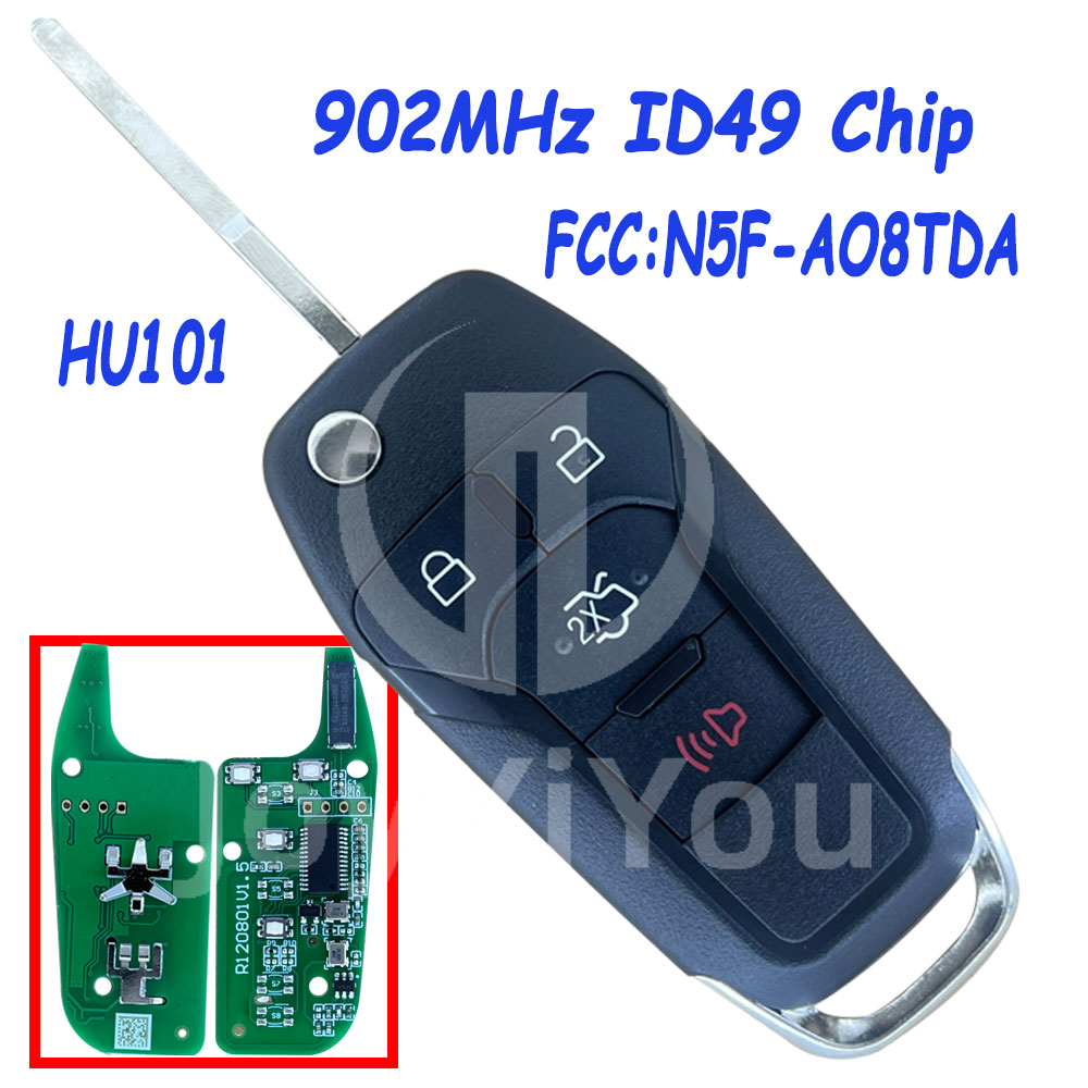 AFTERMARKET 3+1Button-STUNK FCC:N5F-A08TDA 902MHz ID49 Chip Flip Remote Key For FD (HU101)