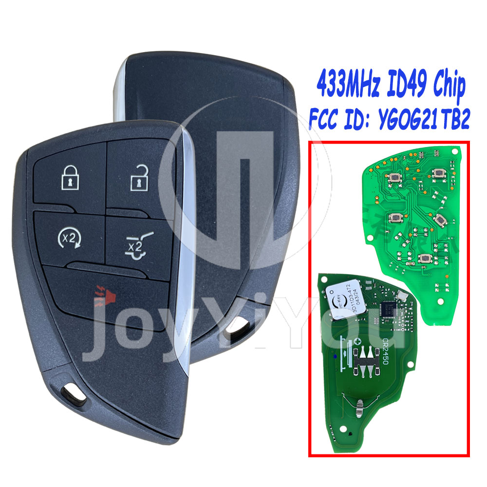 FCC ID: YG0G21TB2 433MHz ID49 Chip Smart Key Card For CHV 4+1Button-Hatch（HU100）Without Logo